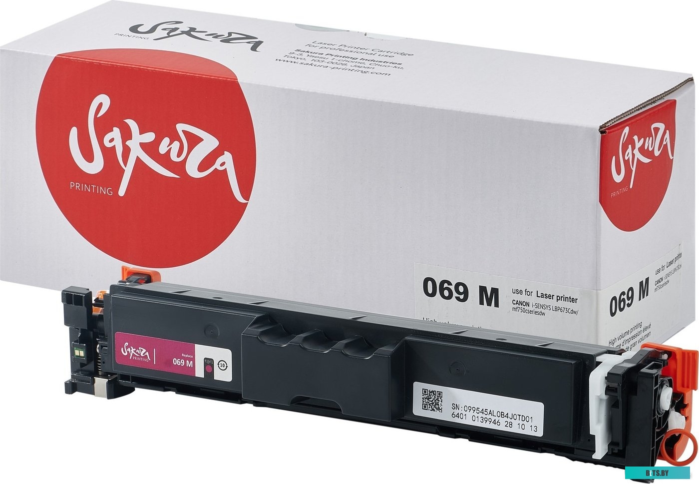 Картридж Sakura SA069M 069M (5092C002) для Сanon I-Sensys LBP673Cdw/ MF750C, пурпурный, 1900 к.
