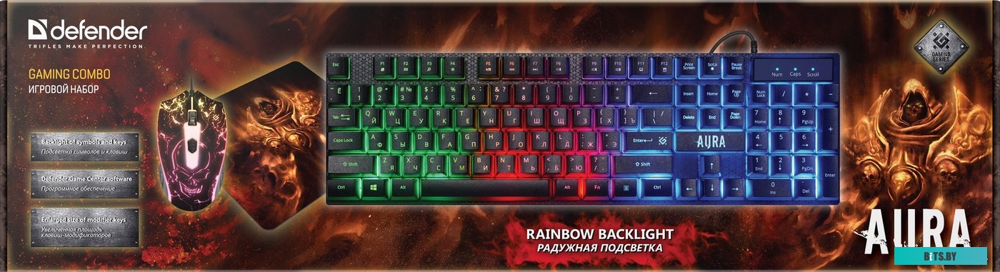 Комплект (Клавиатура + мышь с ковриком) Defender Aura MKP-117 RU <52117>