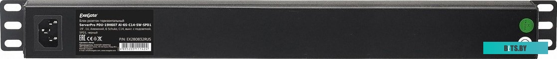 Блок розеток ExeGate ServerPro PDU-19H607 Al-6S-C14-SW-SPD1 <EX280832RUS>
