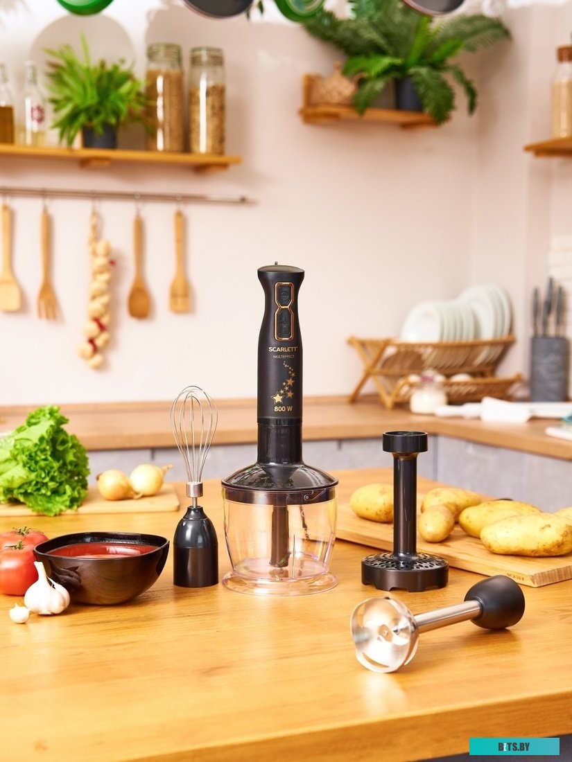 SC-HB42M45 Блендер погружной Scarlett Золотая коллекция SC-HB42M45 800Вт черный/золотистый