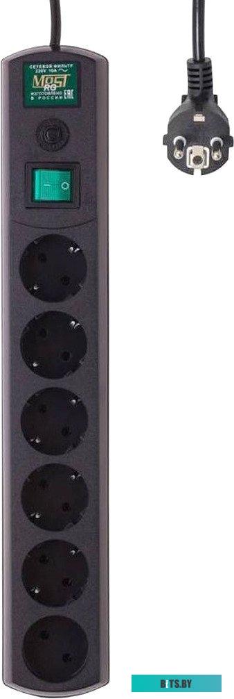 LRG 6-3BK Сетевой фильтр Most LRG, 3м, черный [lrg 6-3bk]