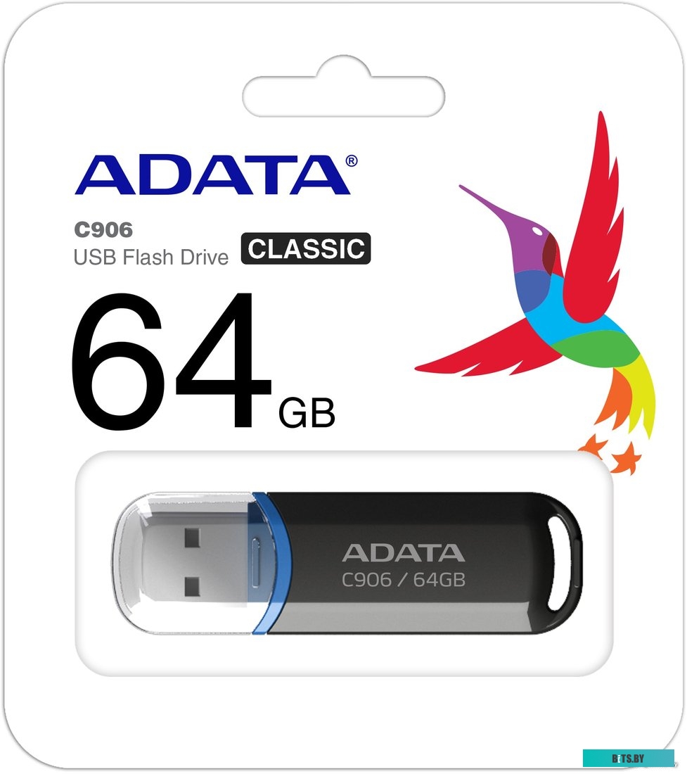 USB накопитель (Флешка) ADATA C906 64GB (черный) <AC906-64G-RBK>