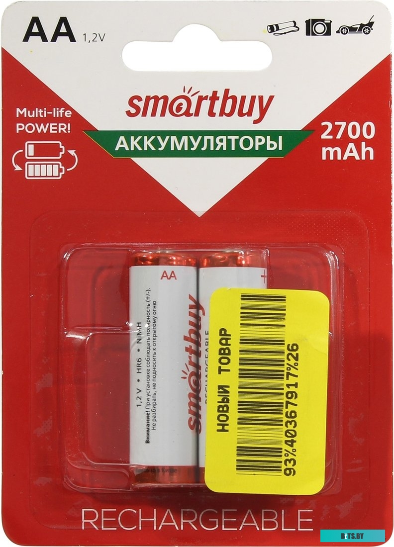 Батарейки SmartBuy AA 2700mAh 2 шт. SBBR-2A02BL2700