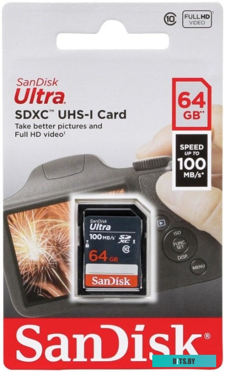 Карта памяти SanDisk Ultra SDXC SDSDUNR-064G-GN3IN 64GB