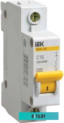 Выключатель автоматический IEK BA47-29 10A тип C 4.5kA 1П 230/400В MVA20-1-010-C