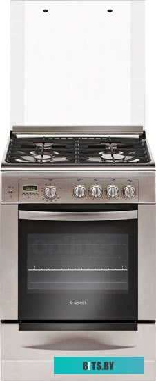 ПГ 6100-04 0004 Газовая плита GEFEST ПГ 6100-04 0004,  газовая духовка,  стеклянная крышка,  чугун, нержавеющая сталь