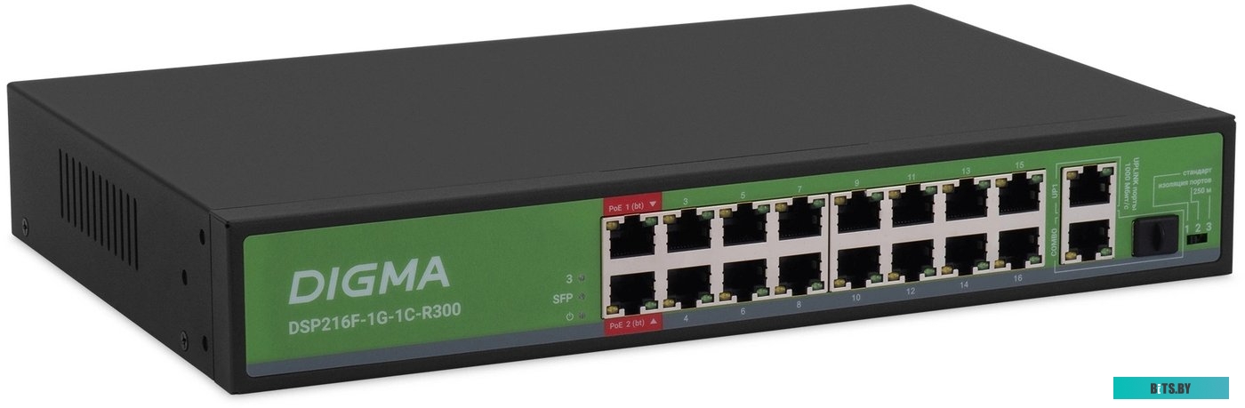 Коммутатор Digma DSP216F-1G-1C-R300