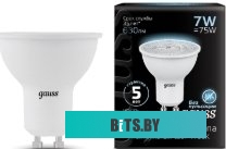 101506307 Лампа светодиодная Gauss 101506307 7Вт цок.:GU10 рефлек. 150B 6500K св.свеч.бел.хол. MR16 (упак.:1шт)