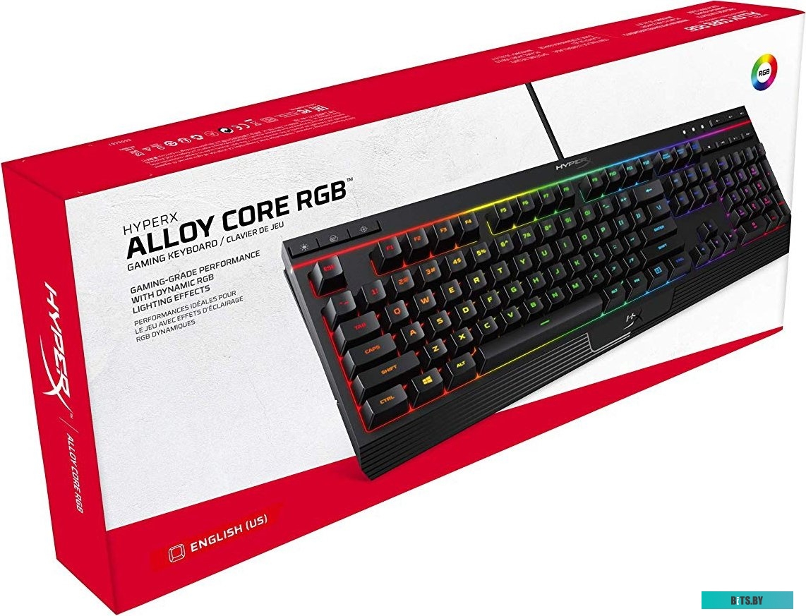 4P4F5AA#ABA Клавиатура HyperX Alloy Core RGB черный USB Multimedia for gamer LED (4P4F5AA#ABA)