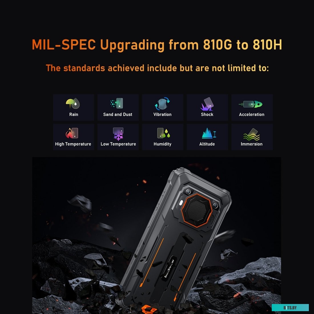 BV6200_6 PRO ORANGE Мобильный телефон BV6200 PRO 6/128GB ORANGE BLACKVIEW