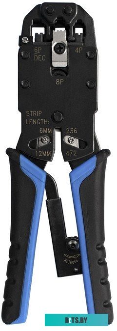 EX293155RUS Инструмент ExeGate EX-T2008R для обжима RJ-45, RJ-11/12 с храповым механизмом (прямой ход обжимки) <EX293155RUS>