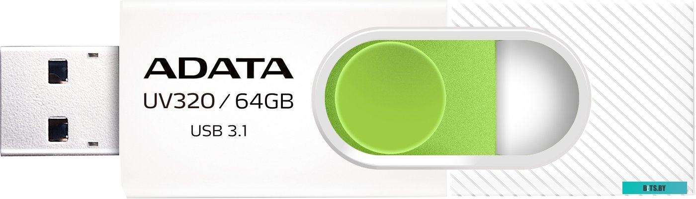 USB накопитель (Флешка) ADATA UV320 64GB (белый/зеленый) <AUV320-64G-RWHGN>