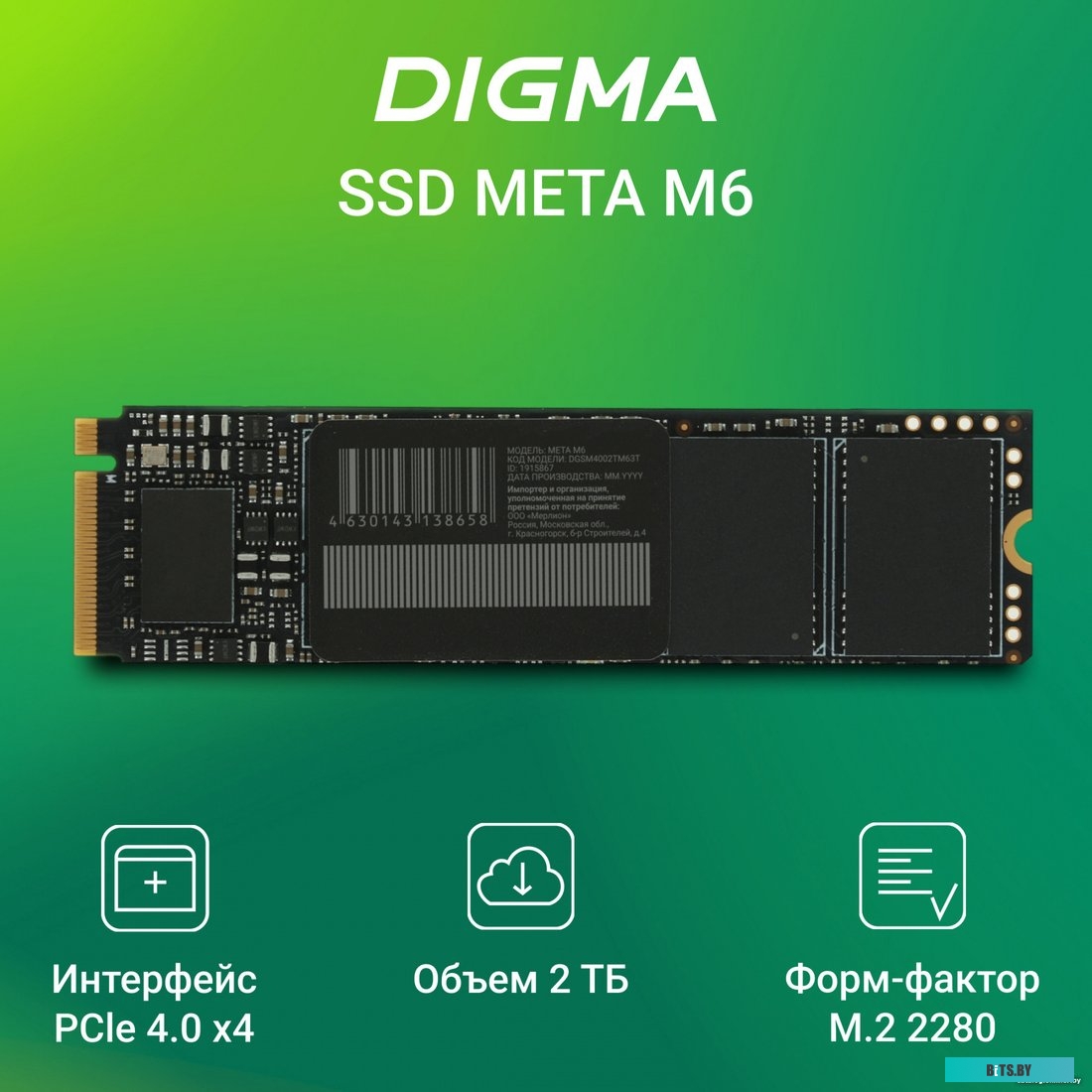 Накопитель SSD Digma Meta M6 DGSM4002TM63T