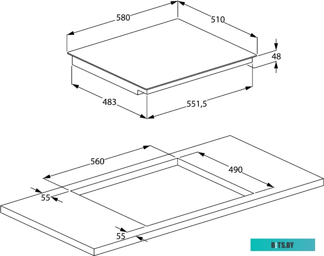 HII64200FMT Индукционная варочная поверхность Beko HII64200FMT черный
