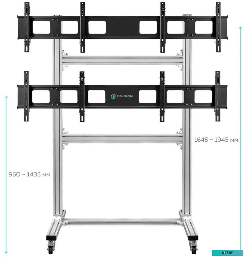 Подставка для телевизора Onkron FSPRO2L-22 черный 40"-55" макс.200кг напольный мобильный