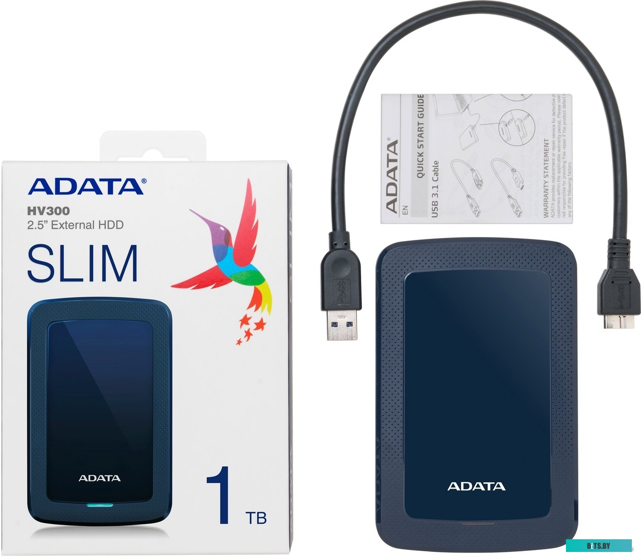Внешний жесткий диск ADATA HV300 AHV300-1TU31-CBL 1TB (синий)