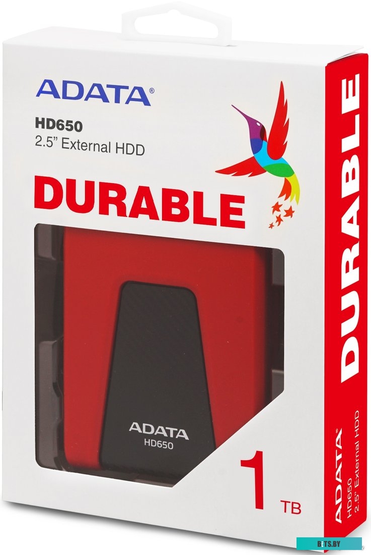 Внешний жесткий диск ADATA DashDrive Durable HD650 AHD650-1TU31-CRD 1TB (красный)