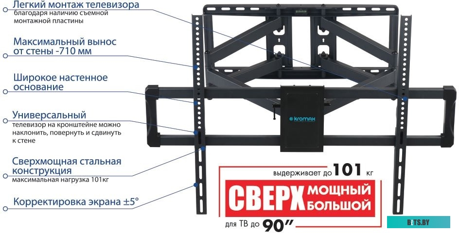 Кронштейн для телевизора Kromax ATLANTIS-75 (черный)