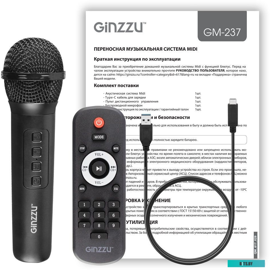 Переносная Bluetooth MIDI-система Ginzzu GM-237