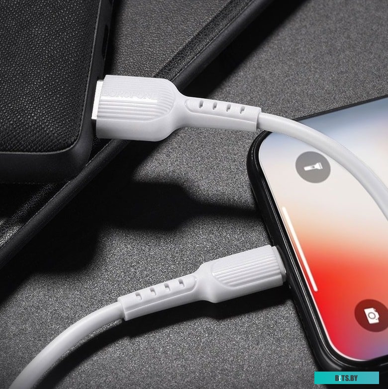 ЧерныйКабель Borofone BX16, USB-Lightning, 1 m, (Черный)