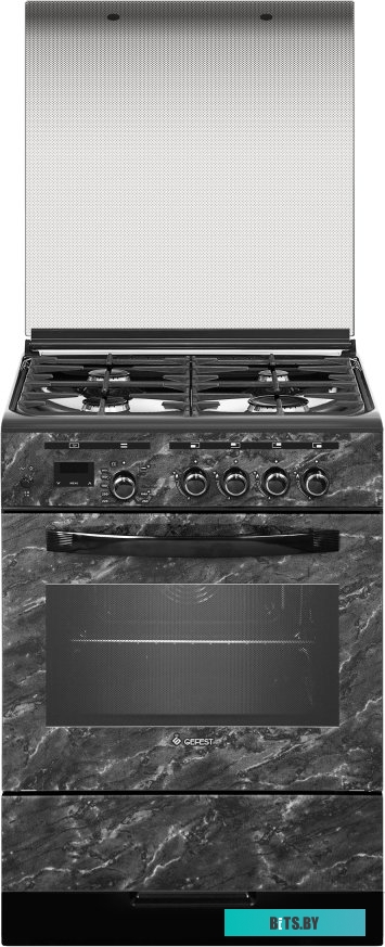 ПГ 6300-03 0053 Газовая плита GEFEST ПГ 6300-03 0053,  газовая духовка,  стеклянная крышка,  чугун, черный мрамор