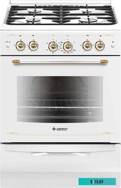 ПГ 6100-02 0181 Газовая плита GEFEST ПГ 6100-02 0181,  газовая духовка,  чугун, белый