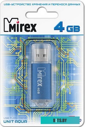 USB накопитель (Флешка) Mirex UNIT AQUA 4GB (13600-FMUAQU04)