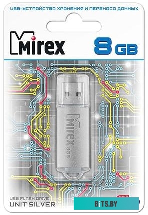 USB накопитель (Флешка) Mirex Unit Silver 8GB [13600-FMUUSI08]