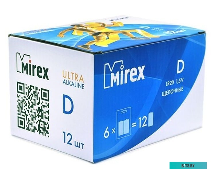 Батарейки Mirex LR20 D Алкалайн 2 шт 23702-LR20-E2