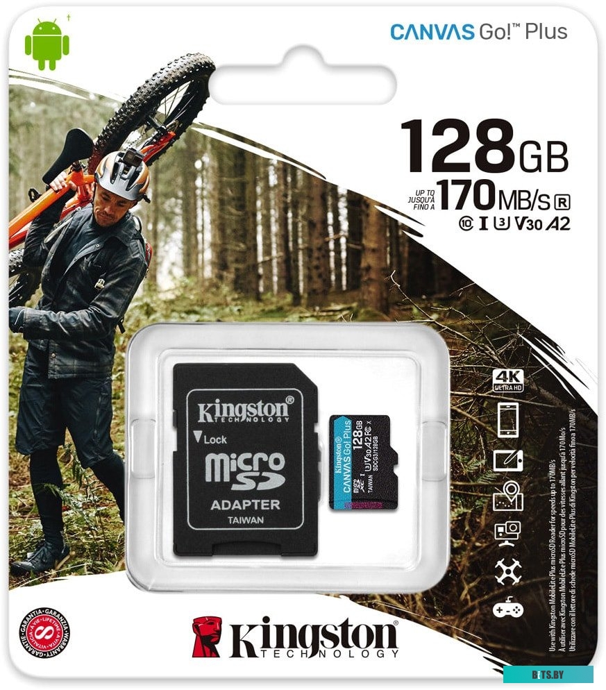 Карта памяти Kingston Canvas Go! Plus microSDXC 128GB (с адаптером) <SDCG3/128GB>