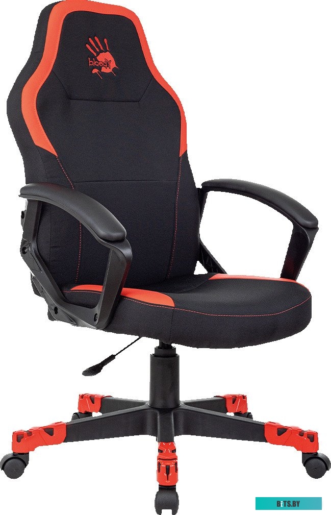 BLOODY GC-190 Кресло игровое A4Tech Bloody GC-190 черный/красный текстиль/эко.кожа крестов. пластик