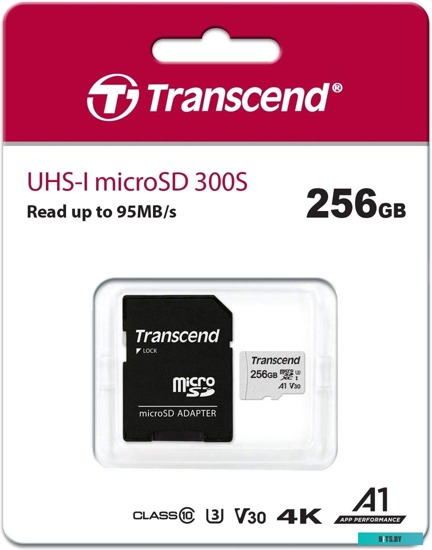 Карта памяти Transcend 300S 256GB (с адаптером) <TS256GUSD300S-A>