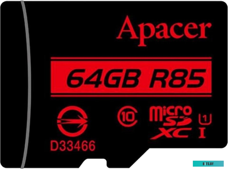 Карта памяти Apacer microSDXC AP64GMCSX10U5-R 64GB (с адаптером)