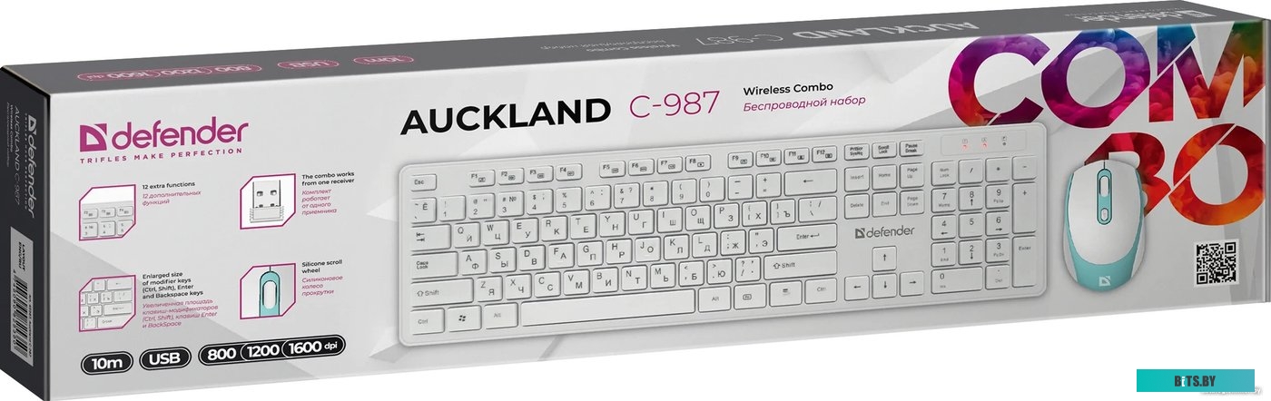 Клавиатура + мышка DEFENDER AUCKLAND C-987 RU WHITE 45987