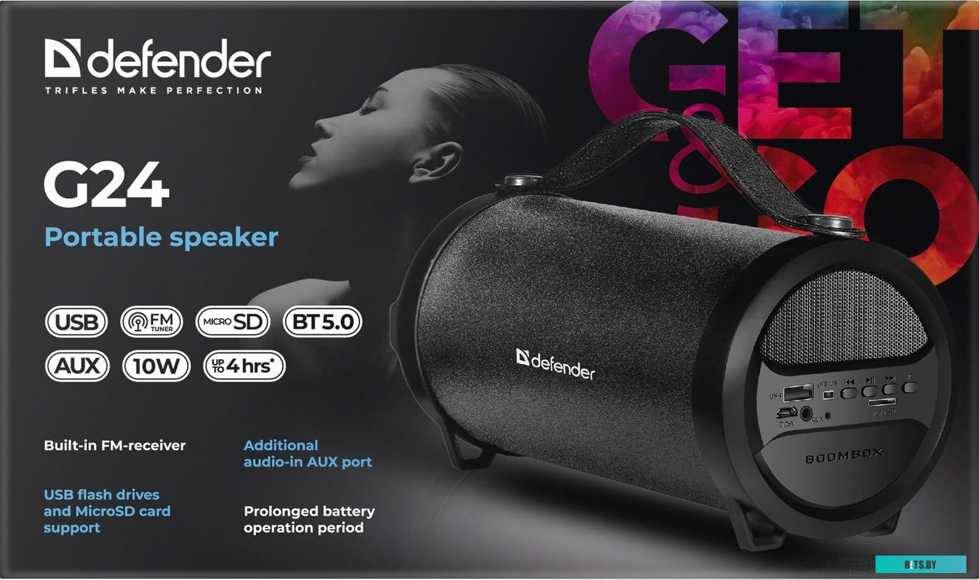Беспроводная колонка Defender G24 (черный) <65124>
