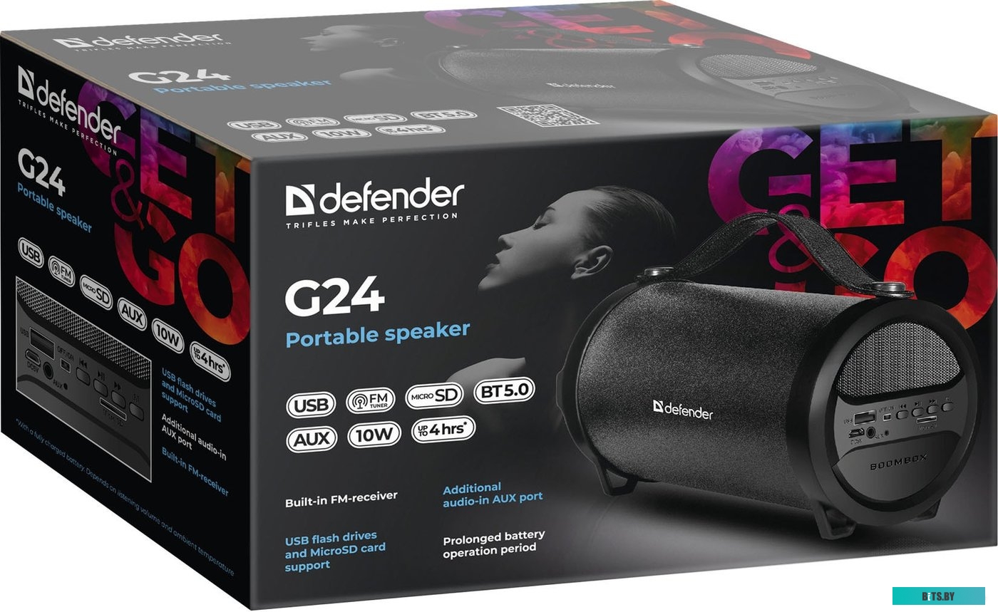 Беспроводная колонка Defender G24 (черный) <65124>