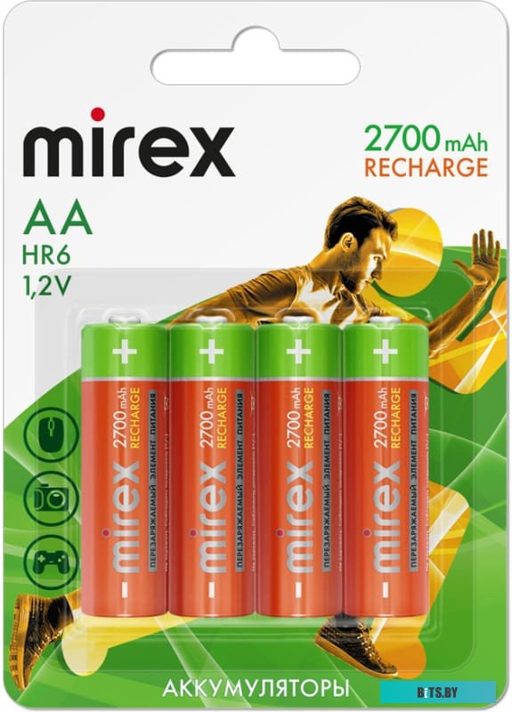 Аккумулятор Mirex HR6/AA 2500mAh 1.2V 23702-HR6-25-E4