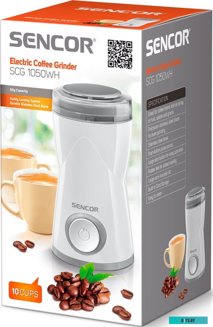 Электрическая кофемолка Sencor SCG 1050WH
