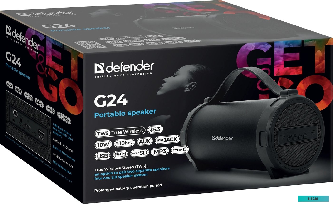 Беспроводная колонка Defender G24 (черный) <65124>