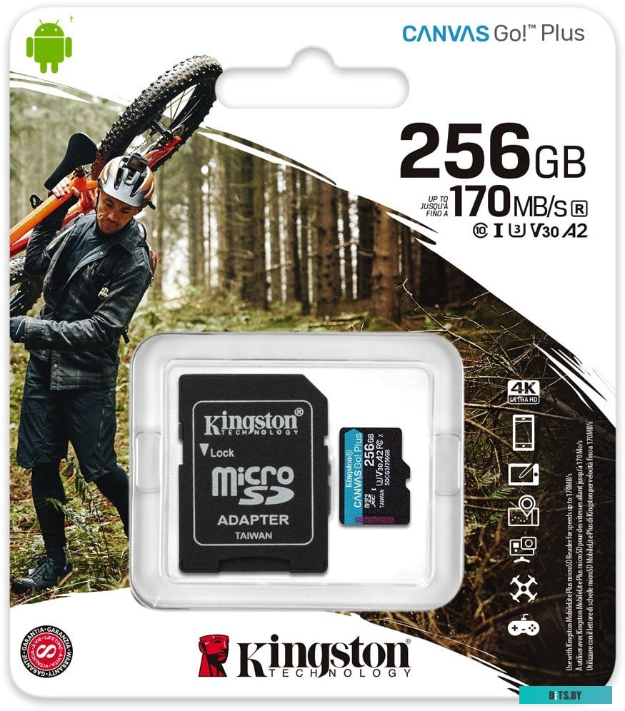 Карта памяти Kingston Canvas Go! Plus microSDXC 256GB (с адаптером) <SDCG3/256GB>