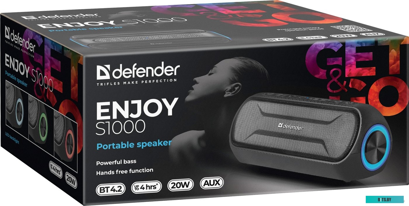 Портативная акустика Defender Enjoy S1000 (черный) <65688>