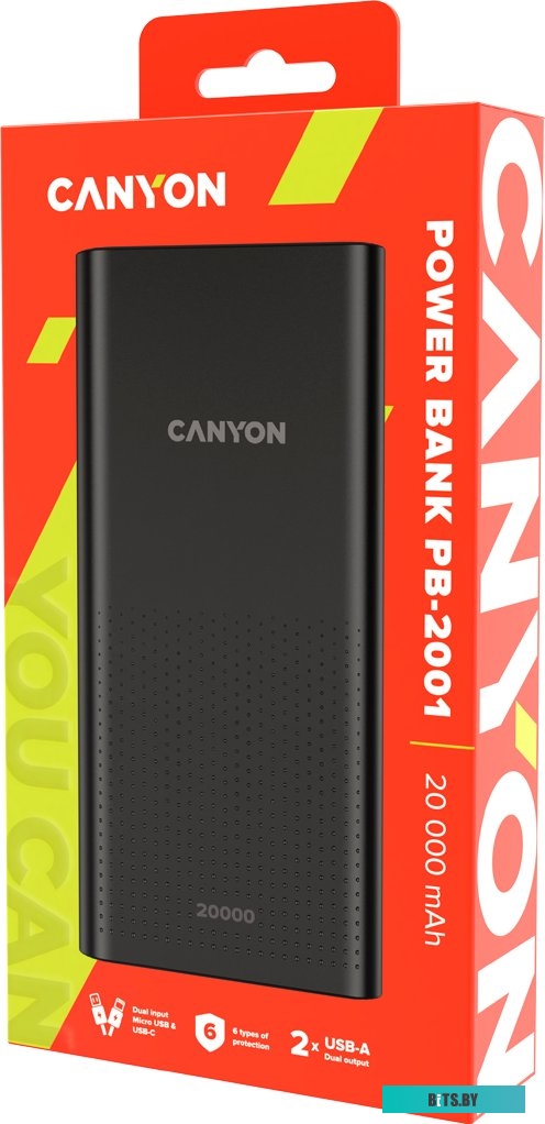Портативное зарядное устройство Canyon CNE-CPB2001B 20000mAh (черный)
