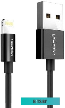 Кабель Ugreen US155 80823 USB Type-A - Lightning (2 м, черный)