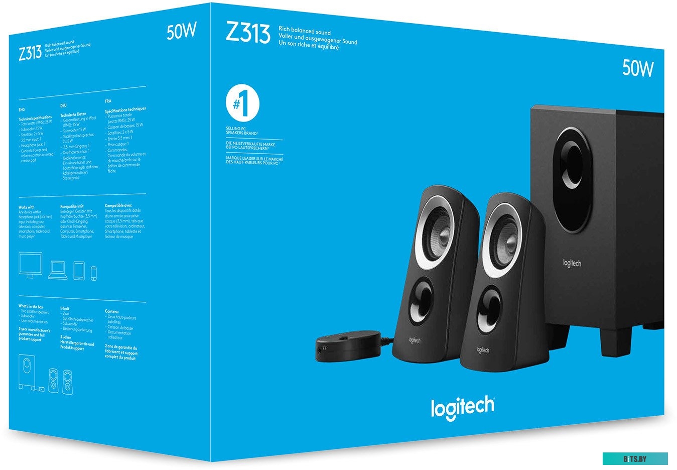 Компьютерные колонки Logitech Speaker System Z313 <980-000413>