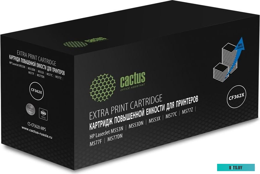 Картридж лазерный Cactus CS-CF362X-MPS CF362XX желтый (18000стр.) для HP CLJ M552dn/M553dn/M553N/M553x