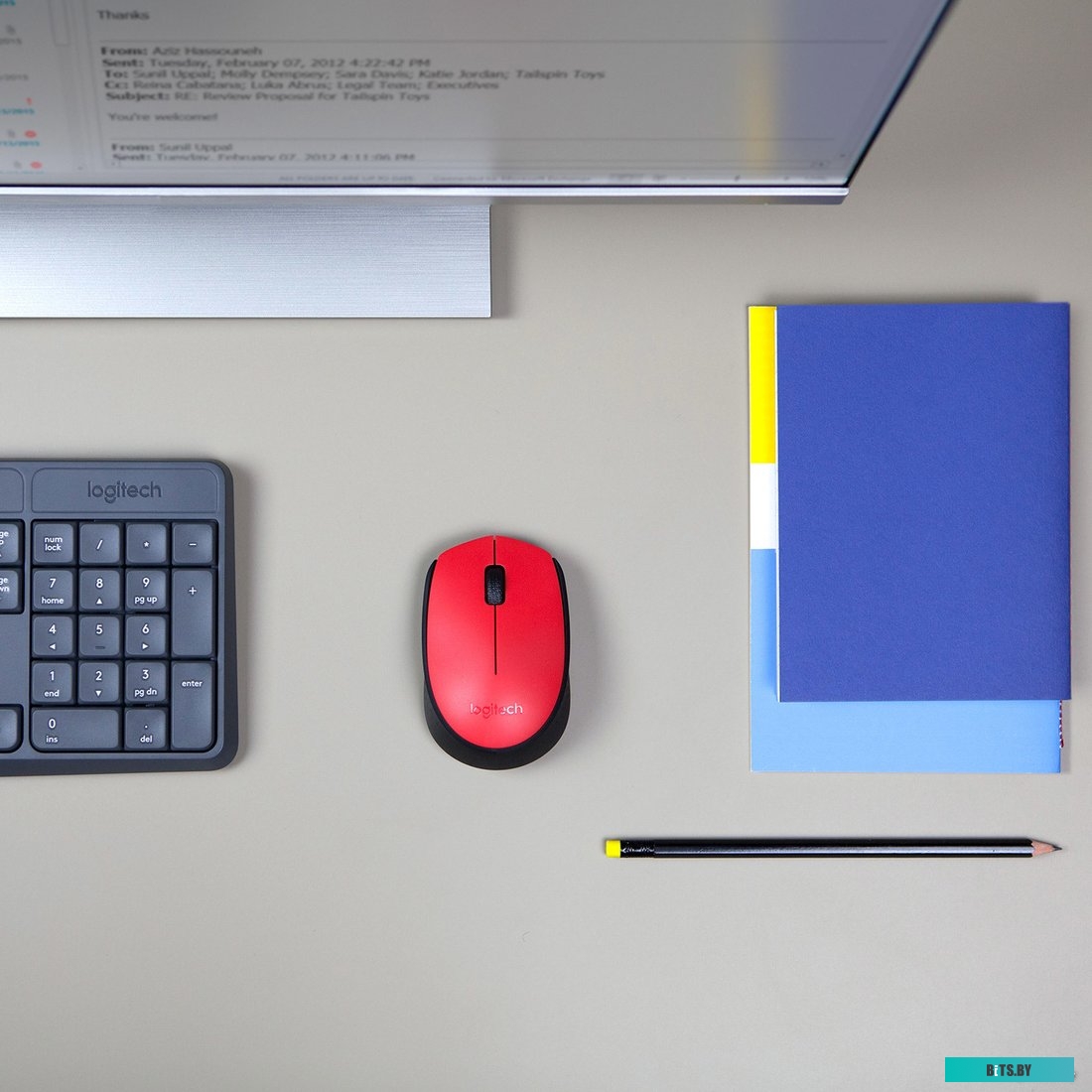 Мышь Logitech M171 (черный/красный)