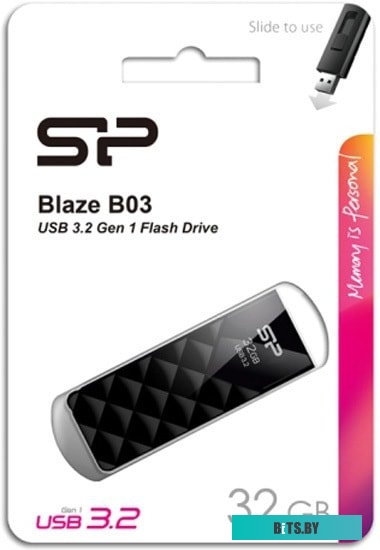 USB накопитель (Флешка) Silicon Power Blaze B03 32GB (черный) <SP032GBUF3B03V1K>