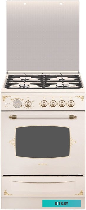ПГ 6100-03 0279 Плита Газовая Gefest ПГ 6100-03 0279 кремовый/рисунок "ретро" (стеклянная крышка) реш.чугун