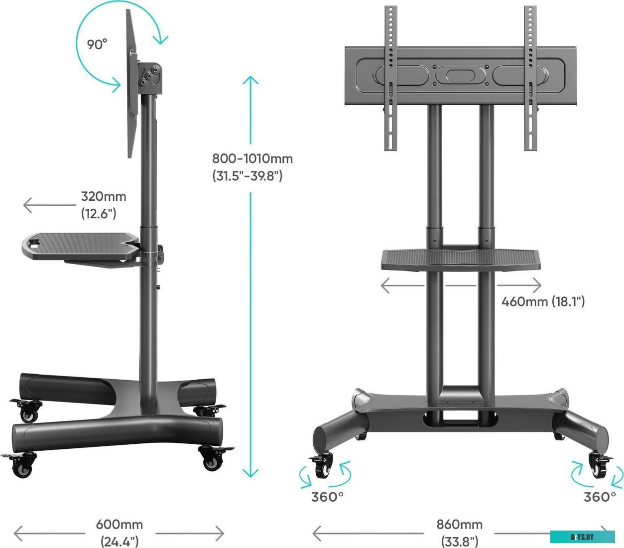 Мобильная стойка для ТВ ONKRON TS1350