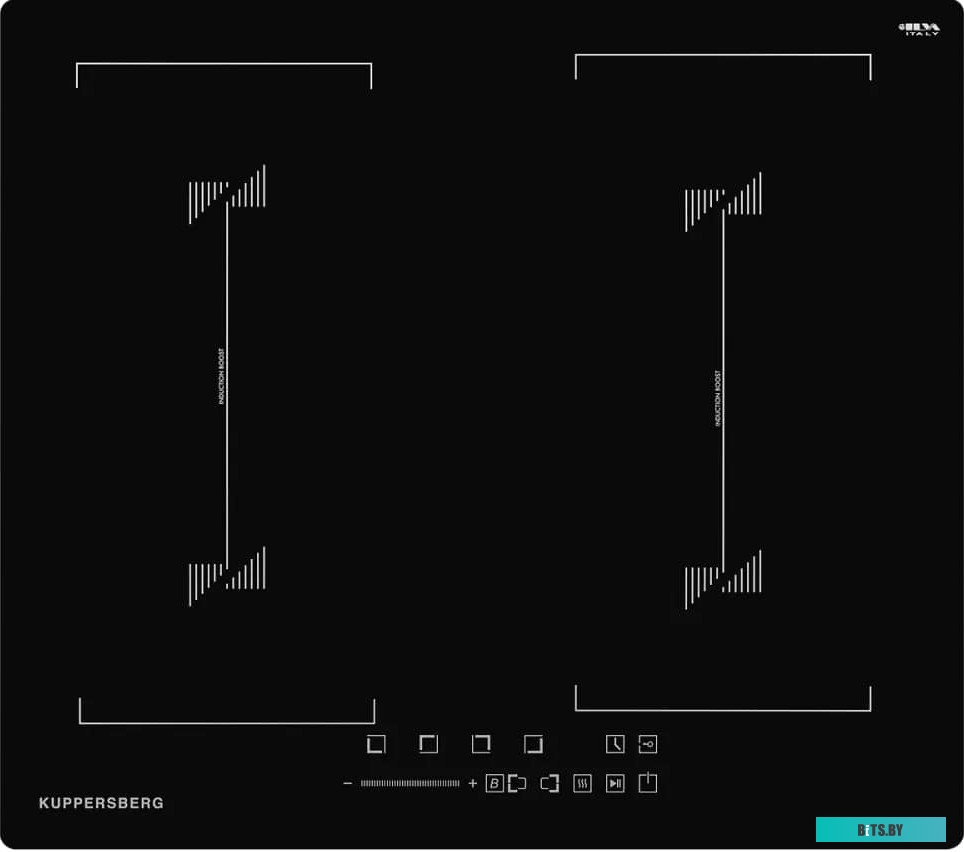 ICS 627 Встраиваемые индукционные панели Kuppersberg/ Индукционная варочная панель, 60 см, 4 конфорки, 9 уровней мощностей, управление: сенсорное/слай